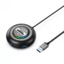 ORICO YXR4 hub USB-A 3.0 RGB 4 porte con lettore schede SD e microSD, cavo 1,8 m, nero