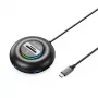 ORICO YXR5-C3 hub USB-A 3.0 RGB 4 porte con lettore schede SD e microSD, cavo 1,8 m, nero