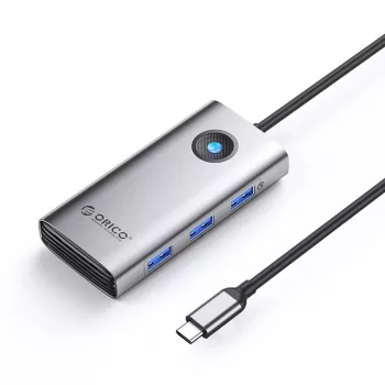 ORICO PW11 hub USB-C 6-in-1, 3x USB-A 3.0, 1x USB-C PD 100W, 1x HDMI 4K 30Hz, 1x RJ45 2.5G Ethernet, grigio