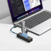 ORICO PW3UR25-U3 Hub USB 4 porte con 3x USB-A 3.0 e 2.5G Ethernet, cavo 1m, nero