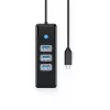 ORICO PW3UR25-C3 Hub USB-C 4 porte 3x USB-A 3.0 1x RJ45 2.5G Ethernet 1.8m nero
