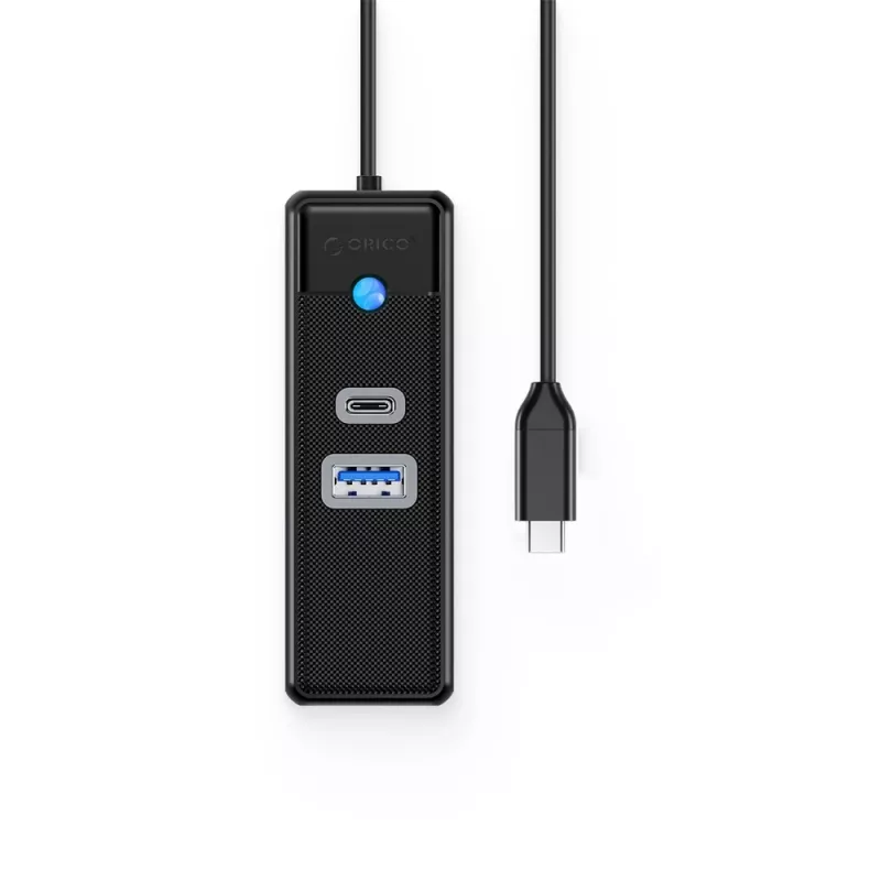 ORICO PW3UR25-C3 Hub USB-C 3 porte con 2,5G Ethernet, cavo 0,5m, nero