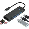 ORICO PAPW3AT-U3 Hub USB 3.0 4 porte con lettore di schede SD/MicroSD, cavo 1,8 m, nero