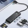 ORICO PAPW3AT-U3 Hub USB 3.0 4 porte con lettore di schede SD/MicroSD, cavo 1,8 m, nero