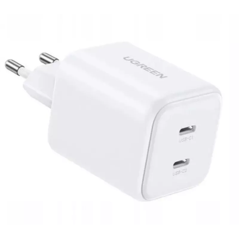 Ugreen Caricabatterie da parete GaN 45W 2xUSB-C - bianco