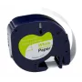 G&G BM-D-G-91200 nastro etichette compatibile 12mm x 4m bianco su nero sostitutivo per DYMO 91220