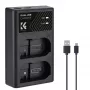 K&F Concept caricabatterie dual USB per Nikon EN-EL15 D7000 D7500 D850 D750