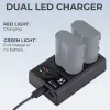K&F Concept caricabatterie dual USB per Nikon EN-EL15 D7000 D7500 D850 D750