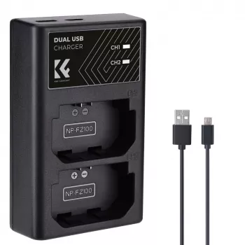 K&F Concept caricabatterie dual USB per batteria Sony NP-FZ100 - KF28.0010