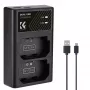 K&F Concept caricabatterie dual USB per batteria Sony NP-FZ100 - KF28.0010