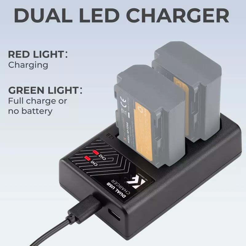 K&F Concept caricabatterie dual USB per batteria Sony NP-FZ100 - KF28.0010