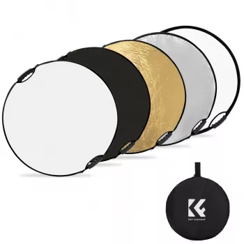 K&F Concept riflettore fotografico rotondo 5-in-1 con manico 80cm (32
