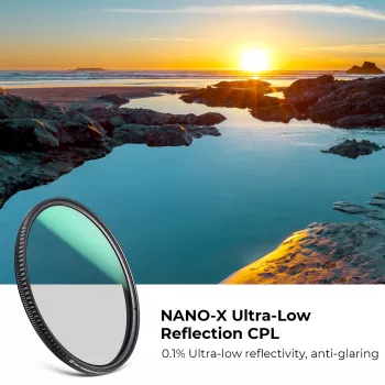 K&F Concept filtro polarizzatore circolare Nano-X a bassissima riflessione 62mm