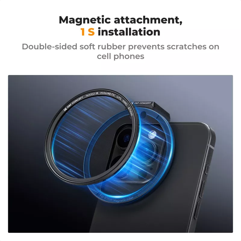 K&F Concept Filtro Polarizzatore Circolare CPL HMC 67mm per Smartphone