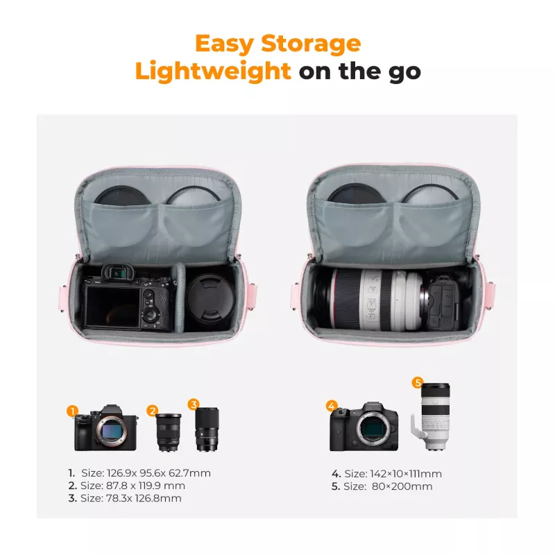 K&F Concept Borsa Fotografica Tracolla per DSLR Drone Gimbal, viola, KF13.179V7