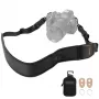 KF Tracolla in neoprene per collo e spalla per fotocamere DSLR e mirrorless (Canon, Nikon, Sony) - nera