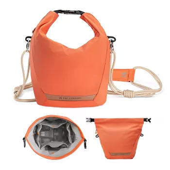 K&F Concept Borsa crossbody sling 5L arancione per fotocamera e smartphone