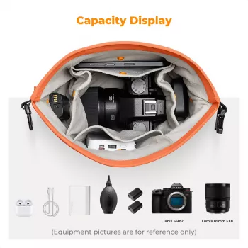 K&F Concept Borsa crossbody sling 5L arancione per fotocamera e smartphone