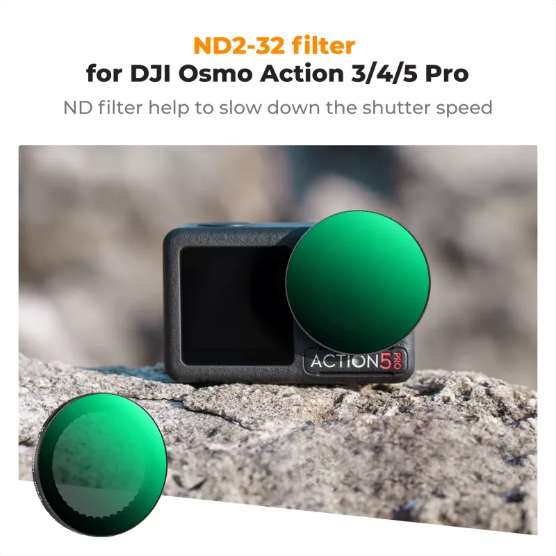 K&F Concept Serie Nano-X Filtro ND variabile ND2-ND32 per DJI Osmo Action 3/4/5 Pro
