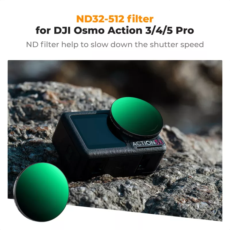 Filtro ND variabile KF Concept Nano-X ND32-512 grigio per DJI Osmo Action 3/4/5 Pro
