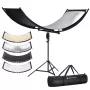 Riflettore curvo a U K&F Concept 4-in-1 180x60cm con stativo per luce e borsa da trasporto