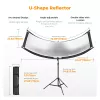 Riflettore curvo a U K&F Concept 4-in-1 180x60cm con stativo per luce e borsa da trasporto