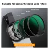 KF Black Diffusion 1/4 filtro 67mm con adattatore clip-on per smartphone