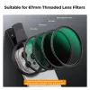 KF kit filtri 2-in-1 Black Diffusion 1/4 + CPL per telefono 67mm clip-on