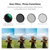 K&F Concept 82mm filtro ibrido 3-in-1 Fader ND2-32 + CPL + Black Diffusion 1/4 (KF01.2928V2)
