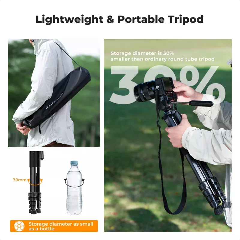 Treppiede compatto per fotocamera K&F Concept per DSLR e smartphone nero