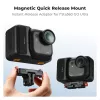 Supporto magnetico a sgancio rapido KF per GoPro e vite 1/4 di pollice, per Insta360 Go Ultra, nero