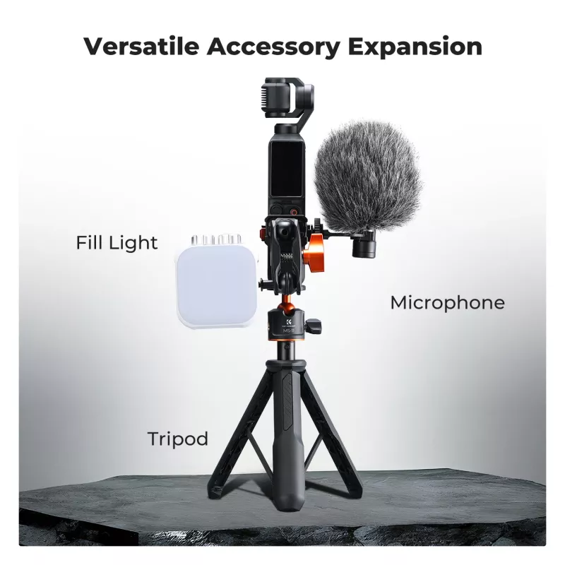 KF Mount Adapter Cornice protettiva per DJI Osmo Pocket 3 / 4 con supporto GoPro e filettatura treppiede da 1/4 di pollice - nero
