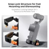 KF Mount Adapter Cornice protettiva per DJI Osmo Pocket 3 / 4 con supporto GoPro e filettatura treppiede da 1/4 di pollice - nero