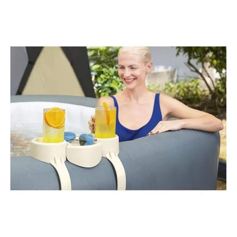 Bestway Flowclear Portabicchieri per piscina confezione da 2 grigio/blu