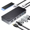 ORICO OM28PR-G2 Docking station USB-C con alloggiamento SSD M.2, 1x USB-A 3.2, 1x USB-C 3.2, 2x USB-A 2.0, 1x HDMI, 1x Ethernet - Nero