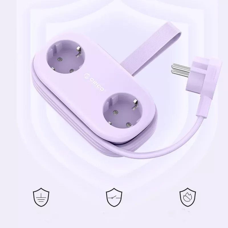 ORICO AP3 Ciabatta GaN 65W 6-in-1 con 2 prese AC, 2 porte USB-A e 2 porte USB-C - viola