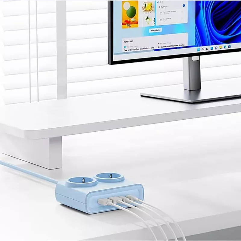 ORICO PDC25 25W ciabatta multipresa da tavolo 6-in-1 con 2 prese AC, 2 porte USB-A e 2 porte USB-C - blu