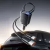 ORICO Twin Reach 45W caricabatterie da auto USB-A + USB-C con due cavi USB-C retrattili - nero