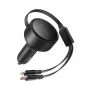 ORICO Dual Stretch 60W caricabatterie da auto USB-C con due cavi retrattili USB-C + Lightning - nero