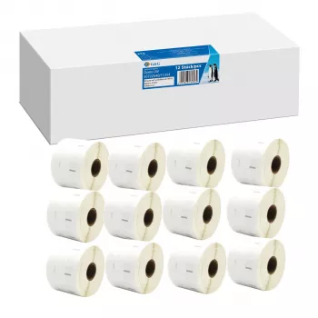 12x G&G etichette 32mm x 57mm nero su bianco compatibili con Dymo 11354 / S0722540