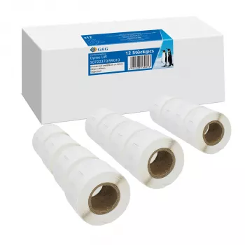 G&G etichette 12 x 130 pezzi per DYMO 99010 / S0722370 - 28mm x 89mm etichette termiche dirette bianche