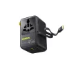 Baseus PicoGo AG11 45W adattatore da viaggio universale 6-in-1 con cavo USB-C retrattile - nero