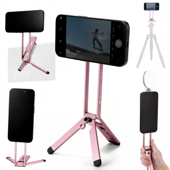 KF supporto magnetico 3-in-1 per telefono treppiede manico supporto da tavolo per iPhone MagSafe rosa