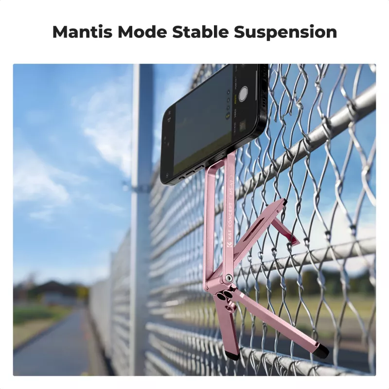 KF supporto magnetico 3-in-1 per telefono treppiede manico supporto da tavolo per iPhone MagSafe rosa