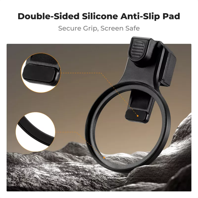 K&F Concept supporto con clip per smartphone per filtri e obiettivi da 58mm - nero