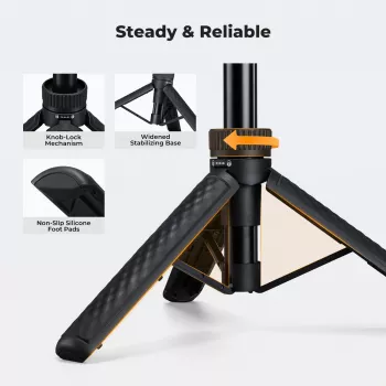 KF Mini treppiede e selfie stick 65 cm testa a 360° porta telefono KF09.180S1 nero