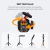 KF Mini treppiede e selfie stick 65 cm testa a 360° porta telefono KF09.180S1 nero
