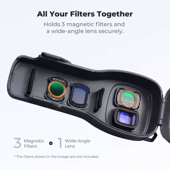 KF Custodia protettiva in PC rigido per DJI Osmo Pocket 3/4 con cinturino - nero