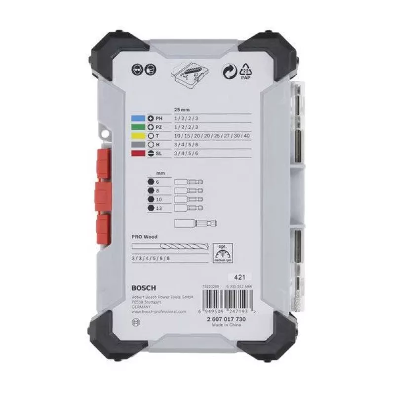 Bosch Extra Hard and PRO Wood set di punte e bit 35 pezzi (2607017730)