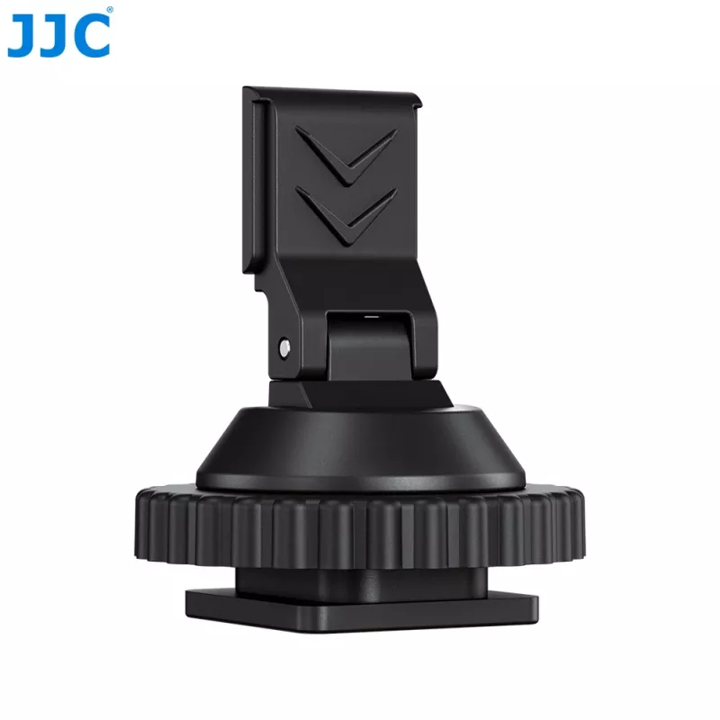 JJC HC-DMN Adattatore da slitta a caldo a filettatura da 1/4 inch-20 per supporto microfono, nero